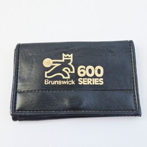 Vintage 1980s Brunswick 600 Series Key Holder Wallet Bowling Award Black Case